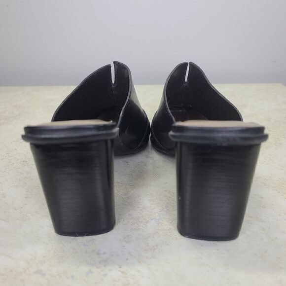 Liz Claibrne Bonafide Leather Mules 7.5 Black - Picture 6 of 8